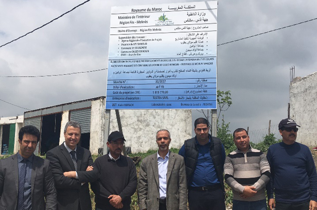 Mise œuvre projets alimentation eau potable Province Moulay Yaacoub